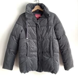 Isaac Mizrahi NY velvet puffer winter jacket grey size small